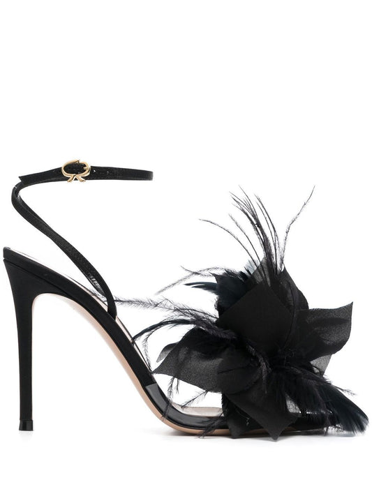 Inez satin and glass high heel sandals