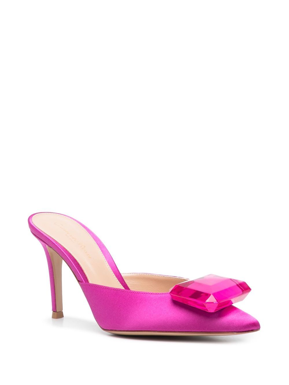 Satin slingback pumps