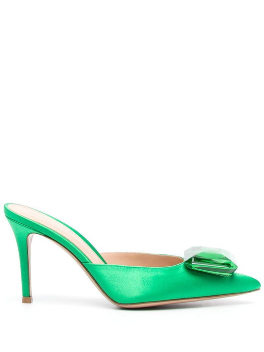 Satin slingback pumps