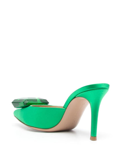 Satin slingback pumps