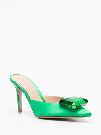 Satin slingback pumps