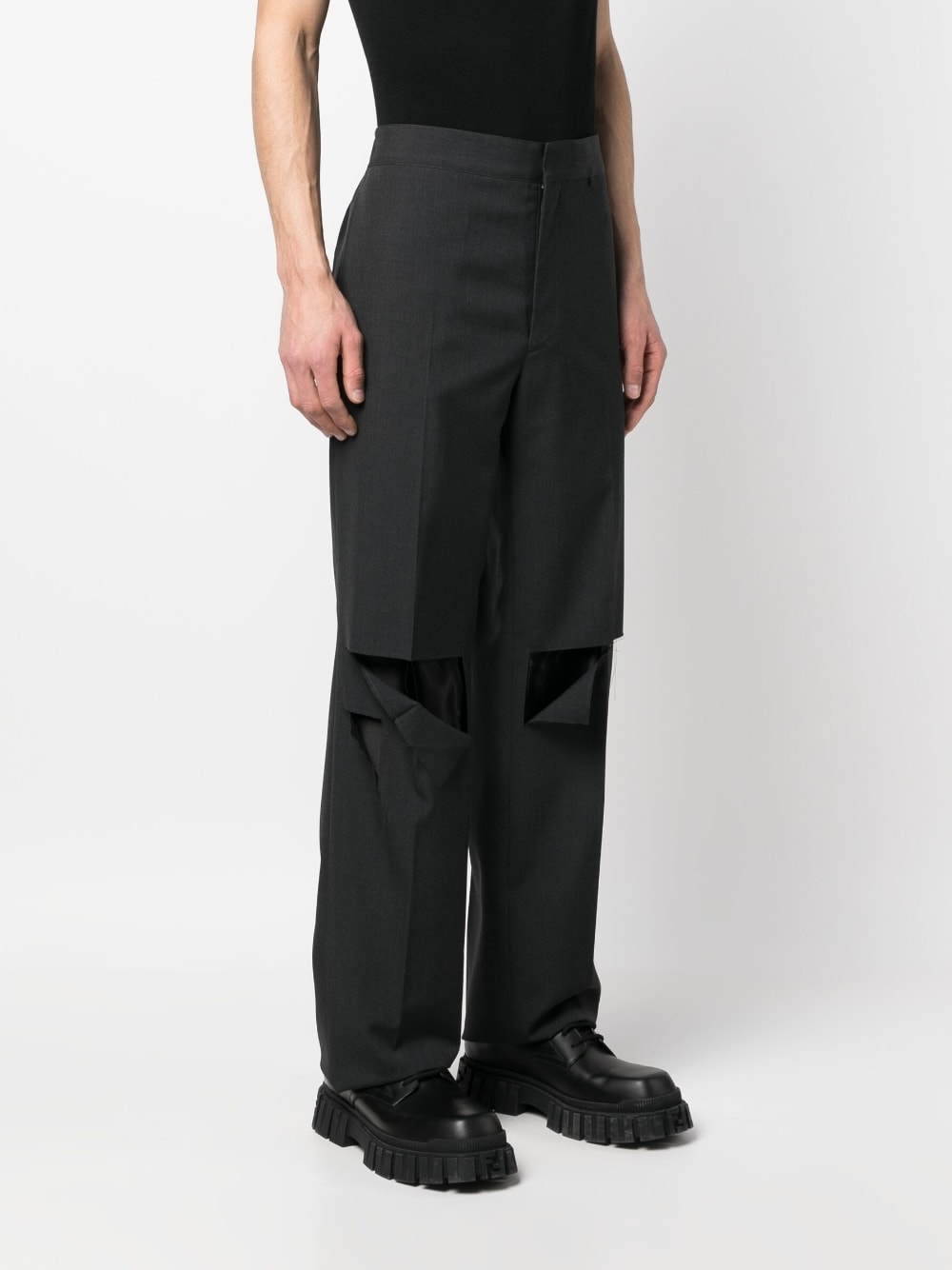 Ripped wool trousers