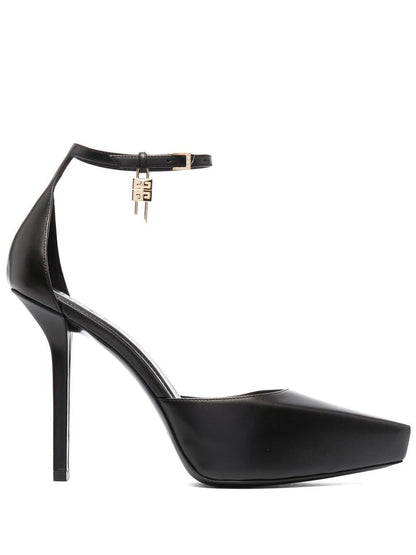 G lock leather pumps