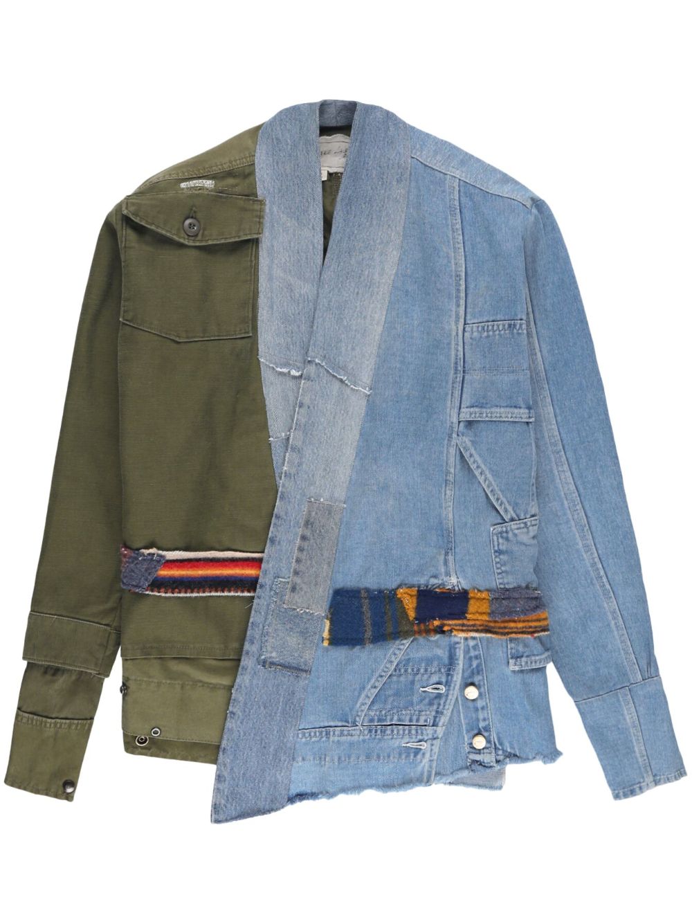 Patchword denim shirt