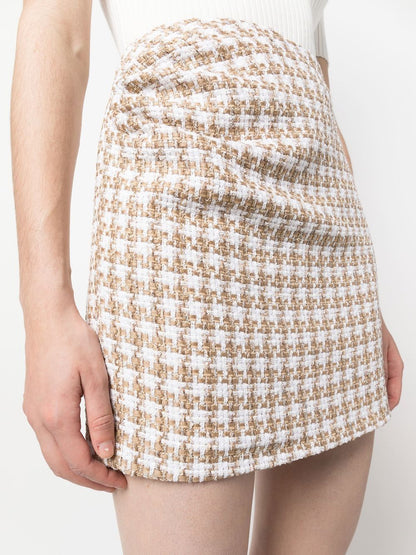 Garna cotton blend silk mini skirt