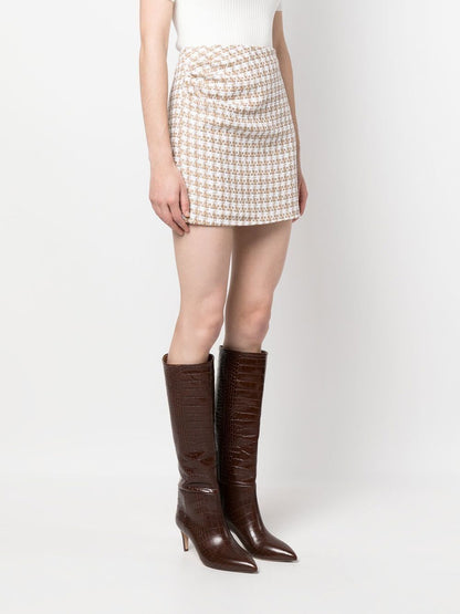 Garna cotton blend silk mini skirt