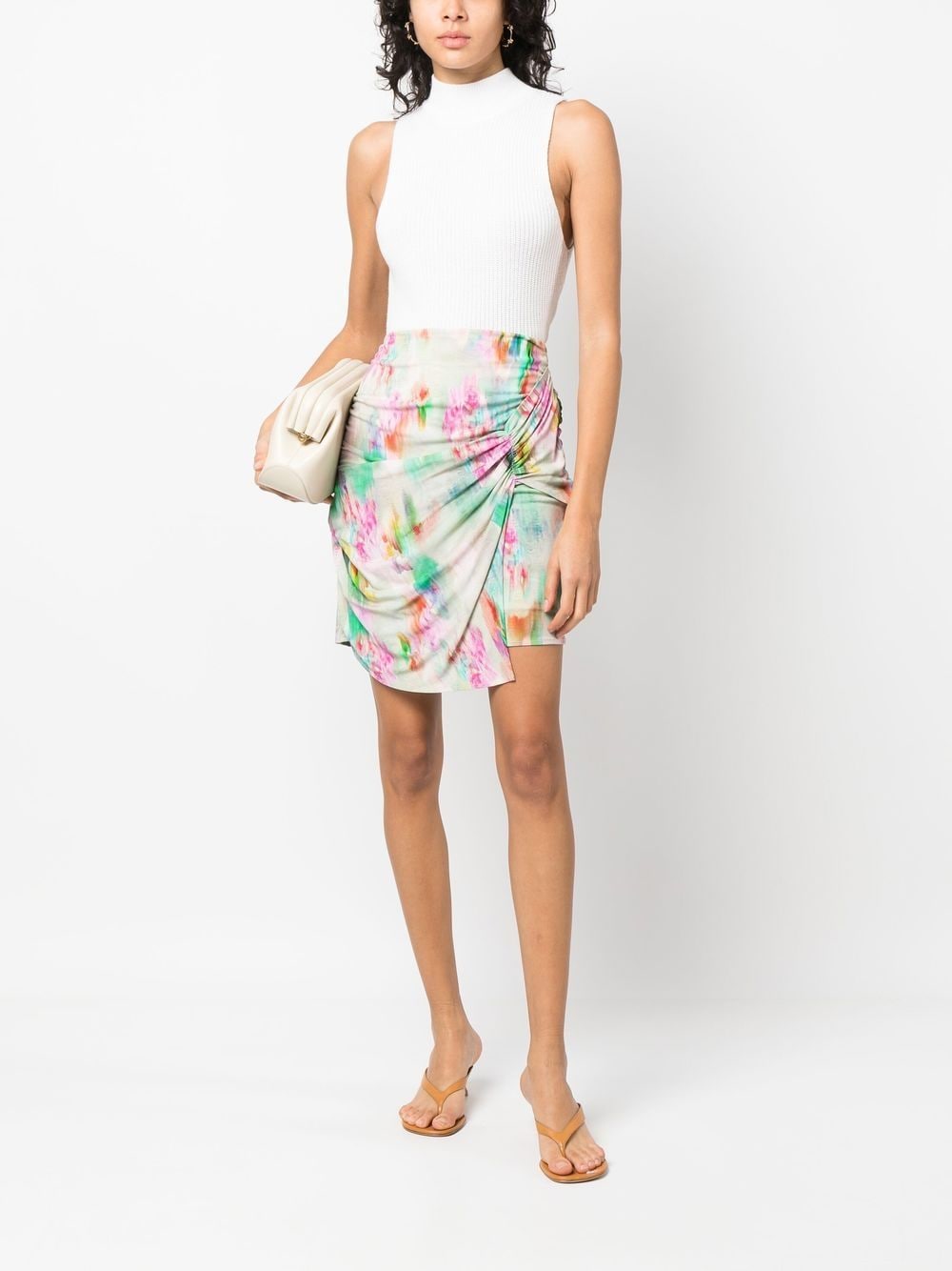 Printed short wrap skirt