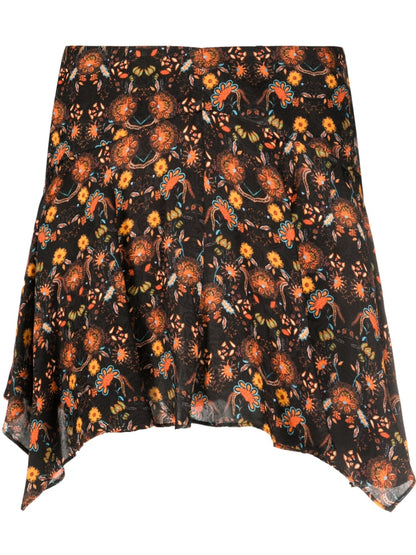 Perinne printed mini skirt