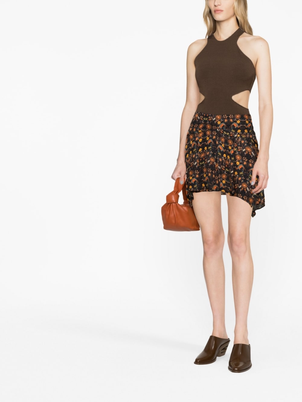 Perinne printed mini skirt