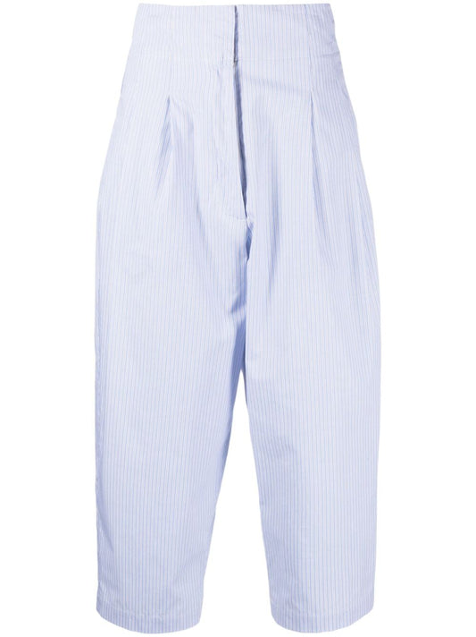 Wide leg cotton trousers