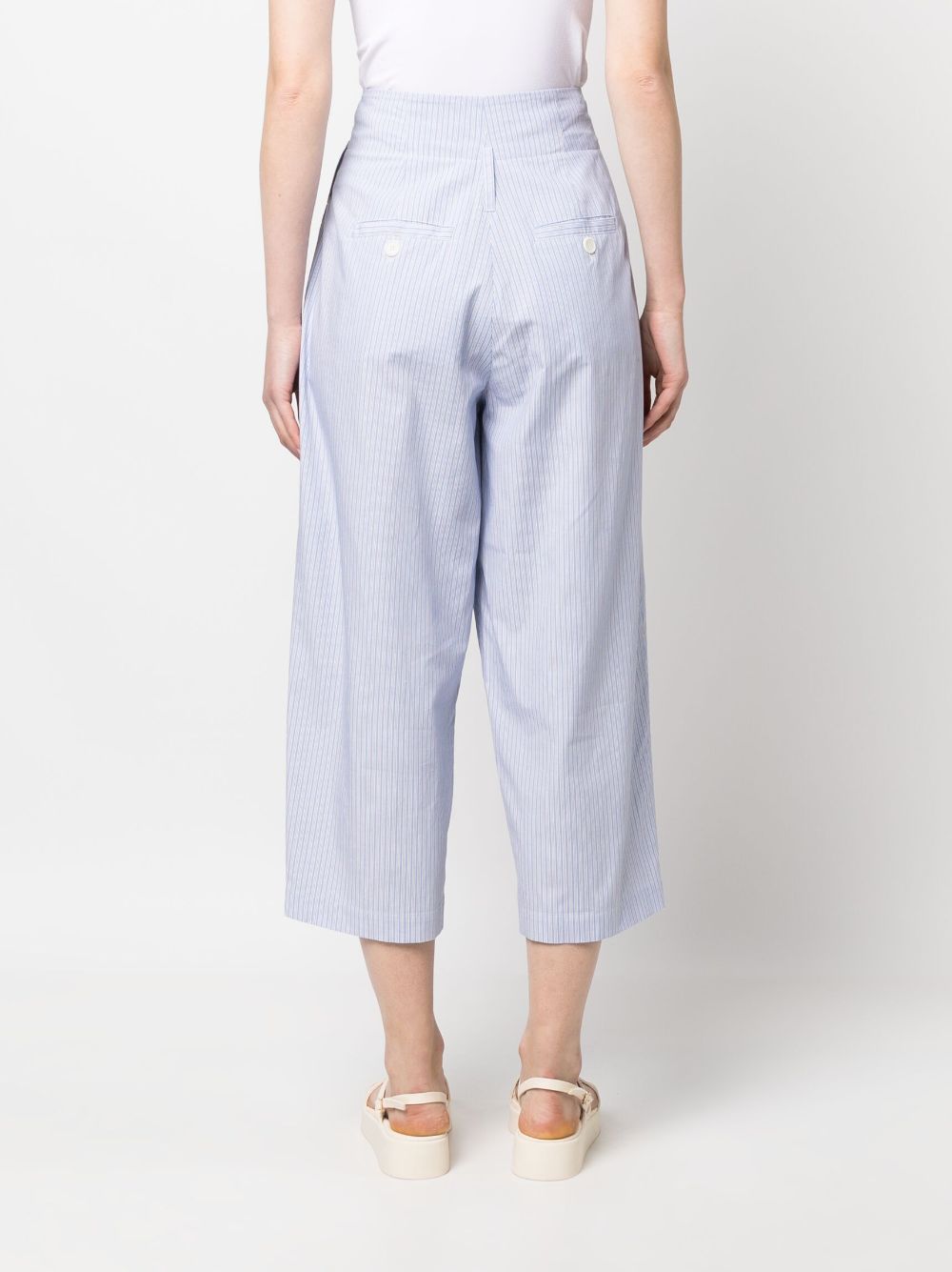 Wide leg cotton trousers