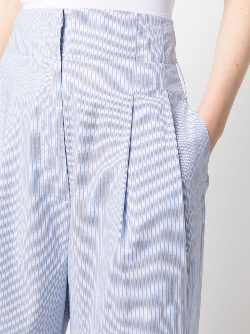 Wide leg cotton trousers