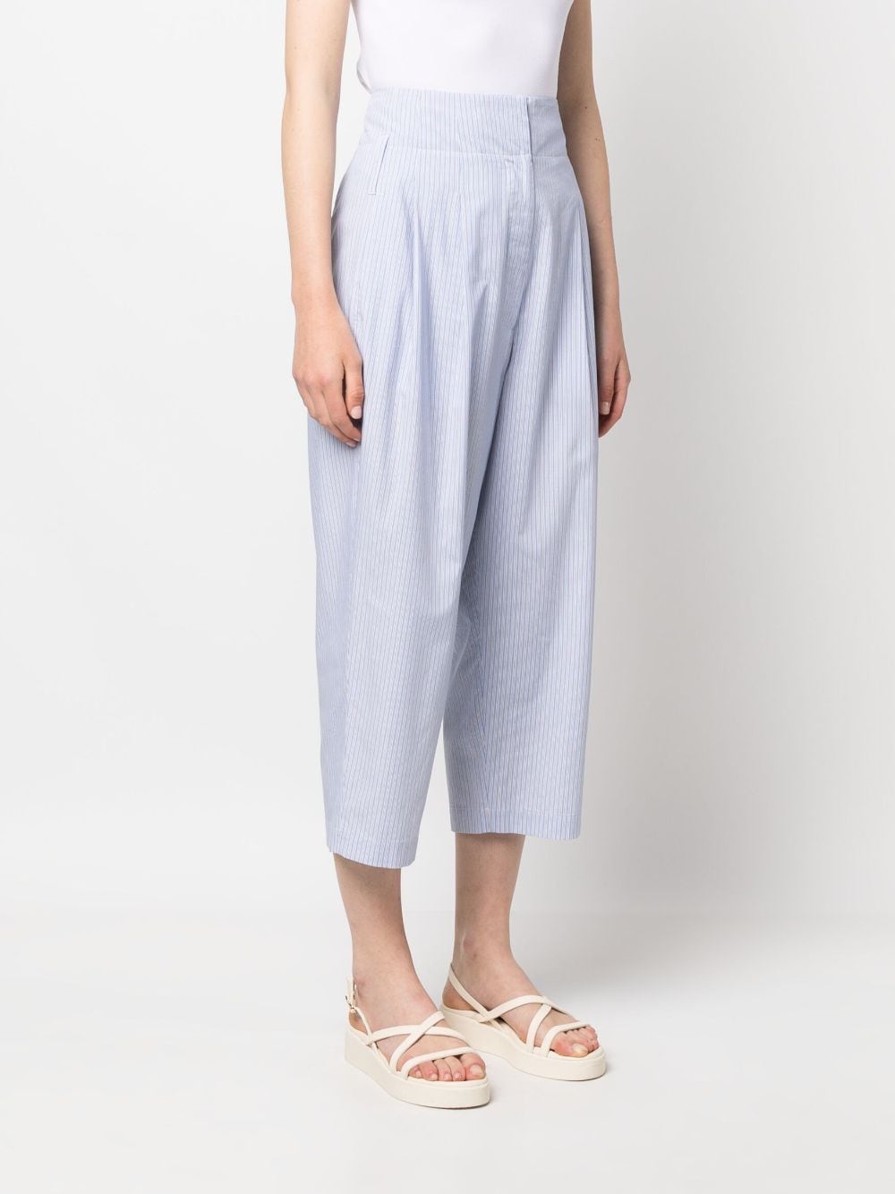 Wide leg cotton trousers