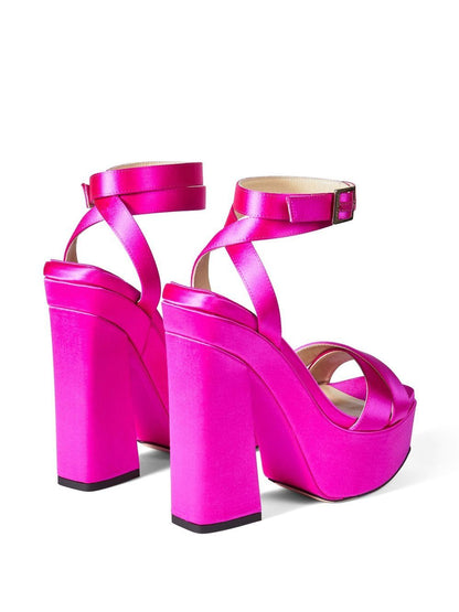 Gaia 140 satin platform sandals