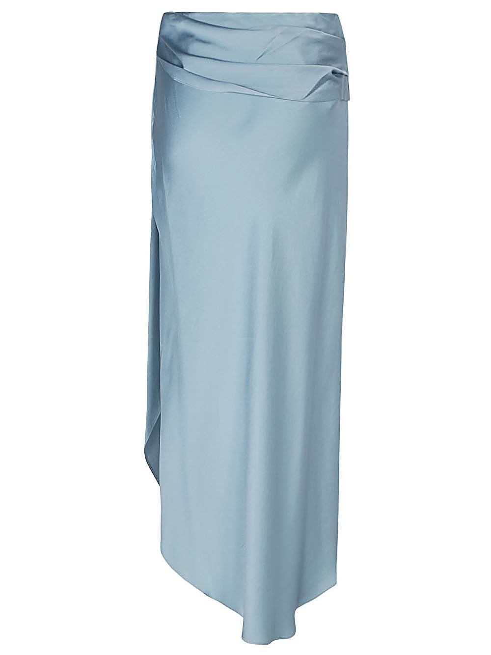 Elisabetta draped satin midi skirt