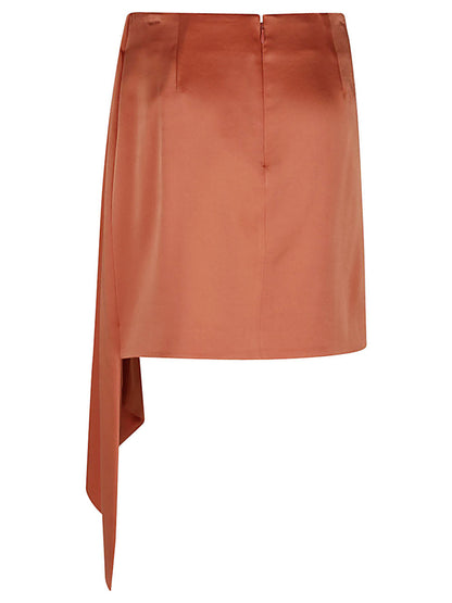 Mae draped satin mini skirt