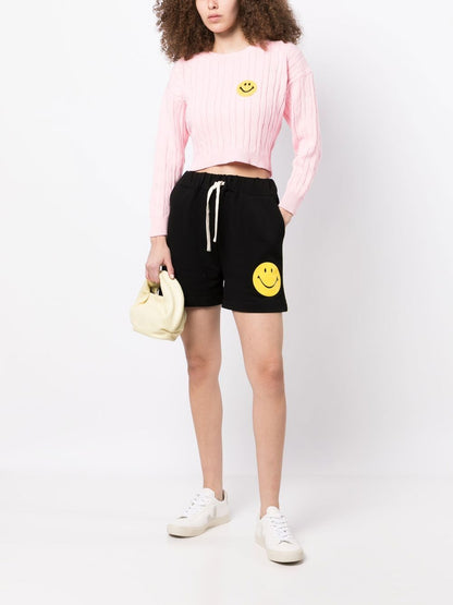 Smiley logo cotton shorts