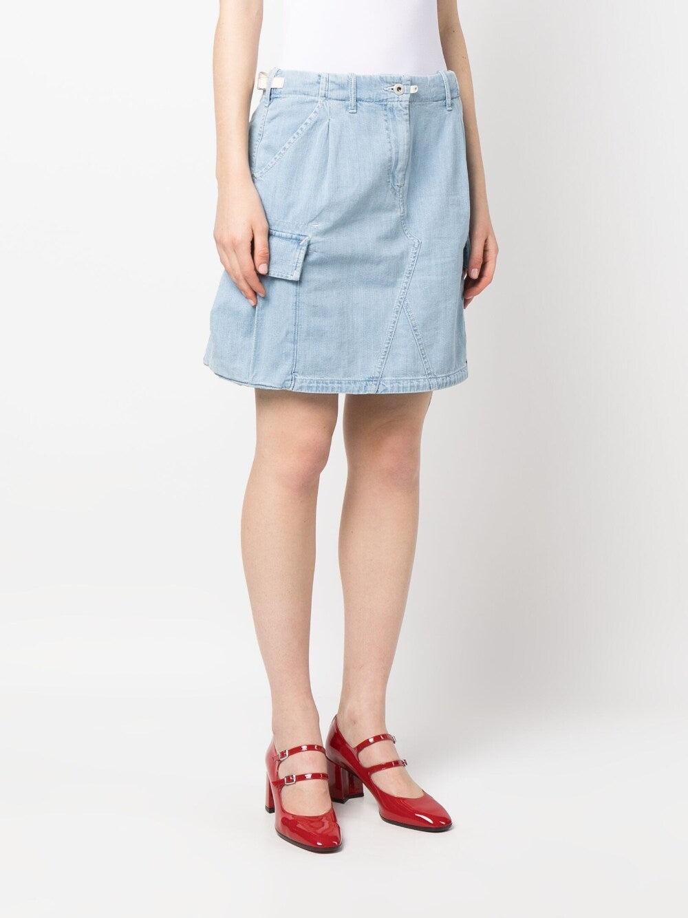 Cargo denim skirt