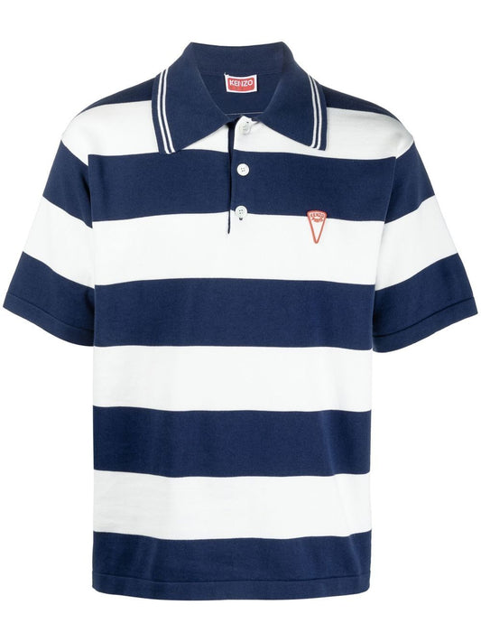 Striped cotton polo shirt