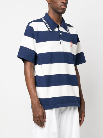 Striped cotton polo shirt