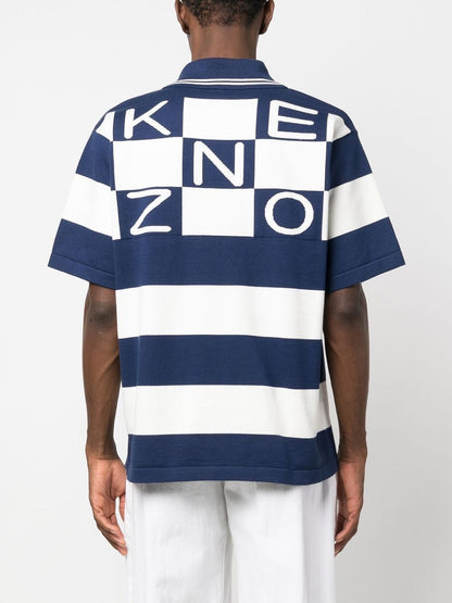 Striped cotton polo shirt