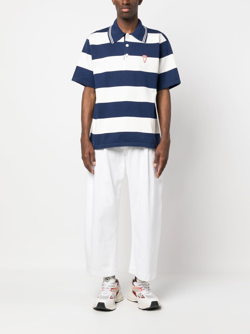 Striped cotton polo shirt