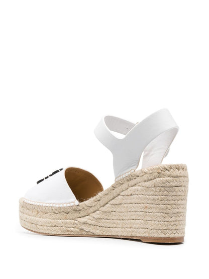 Anagram canvas wedge espadrilles