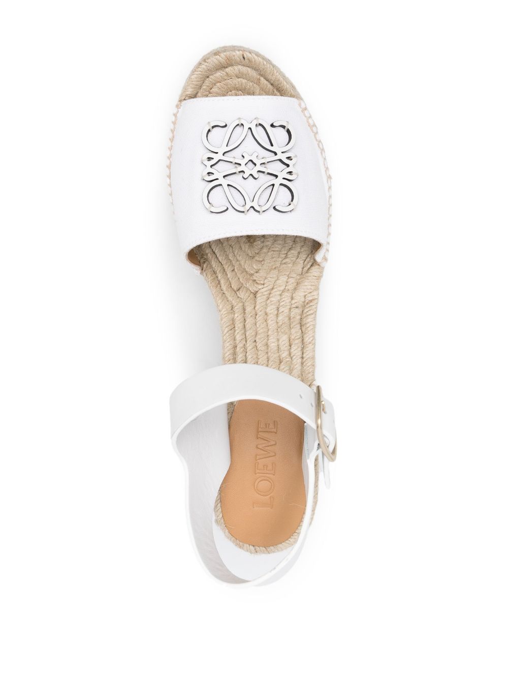 Anagram canvas wedge espadrilles