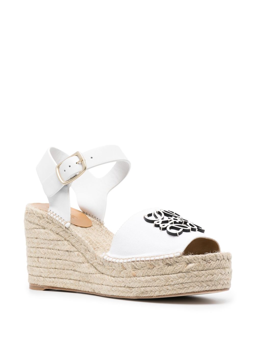 Anagram canvas wedge espadrilles