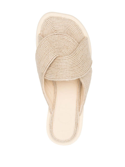 Petal raffia flat sandals