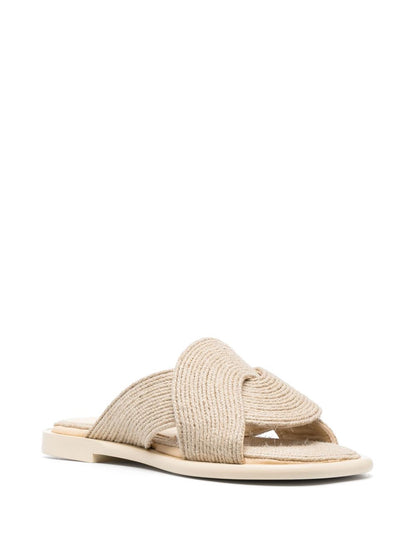 Petal raffia flat sandals