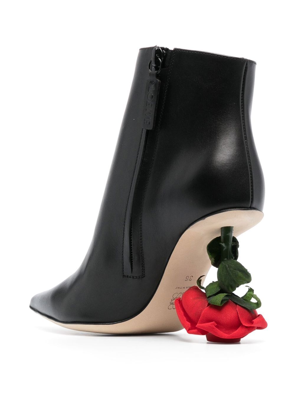 Leather heel ankle boots