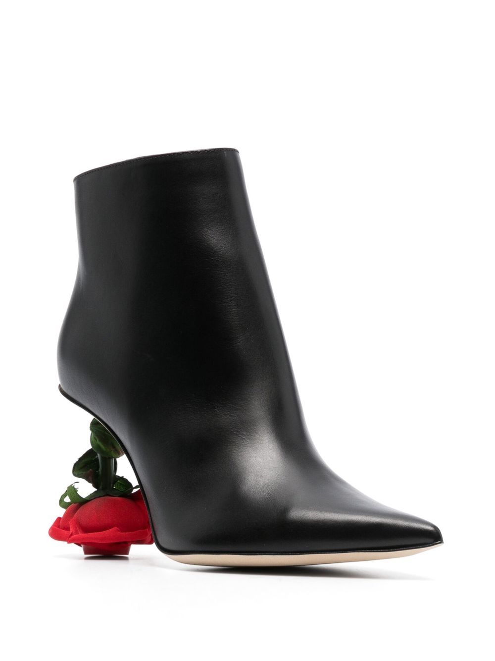 Leather heel ankle boots