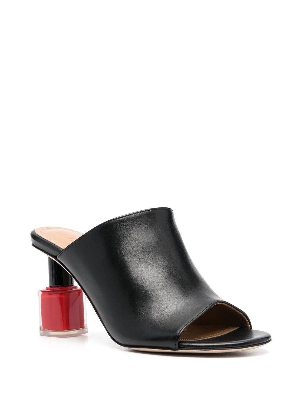 Leather heel mules