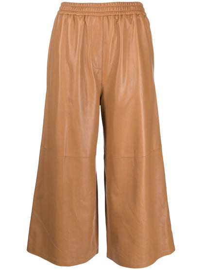 Cropped leather trousers