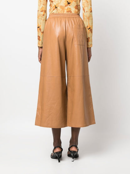 Cropped leather trousers