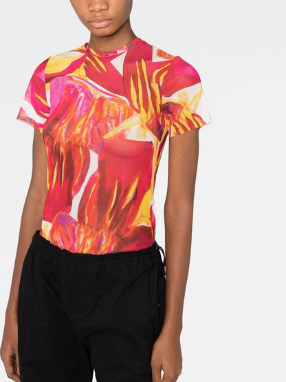 Printed cropped t-shirt