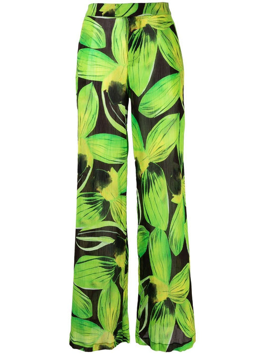 Printed wide leg trousers