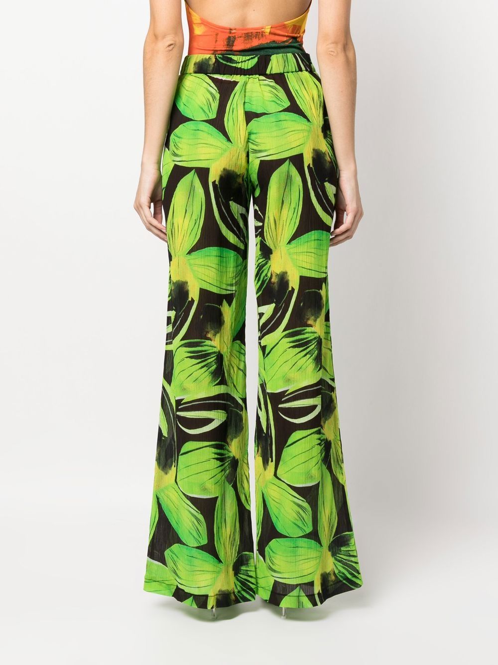 Printed wide leg trousers