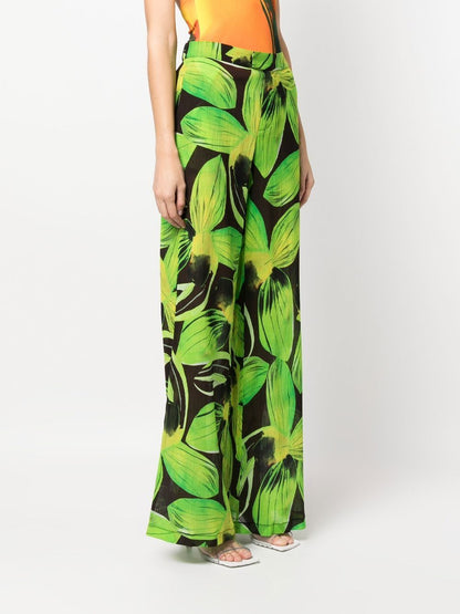 Printed wide leg trousers