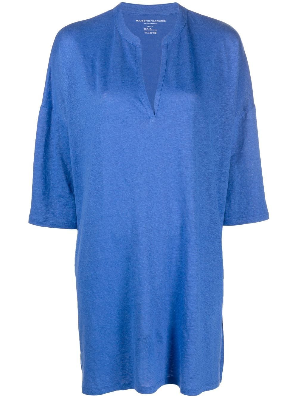 3/4 sleeve linen blend tunic dress