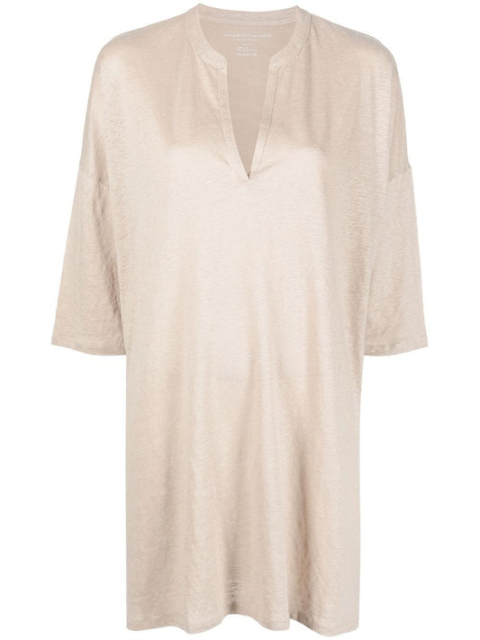 3/4 sleeve linen blend tunic dress