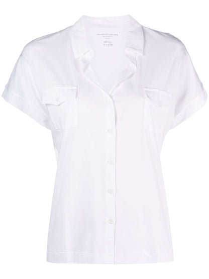 Short sleeve cotton blend shirt