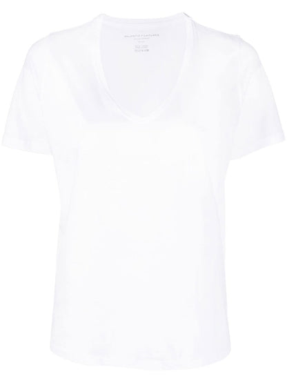 V-neck cotton blend t-shirt