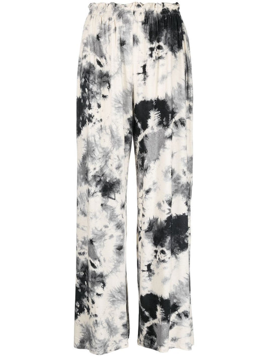 Wide leg viscose trousers