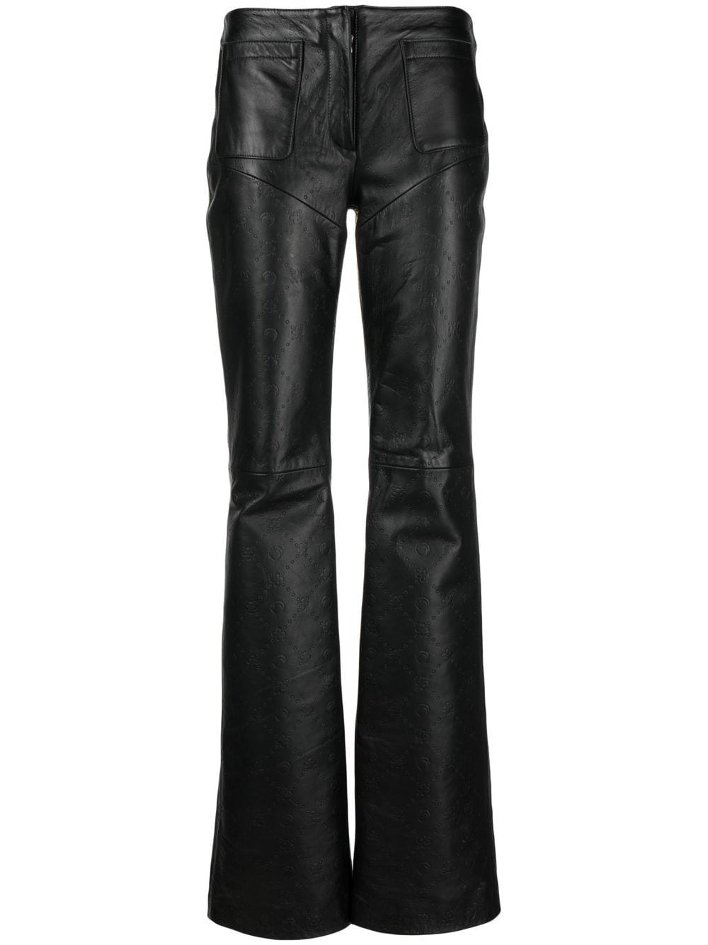 Wide leg leather trousers