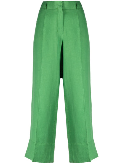 Linen cropped trousers