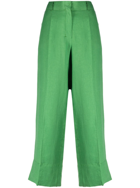 Linen cropped trousers