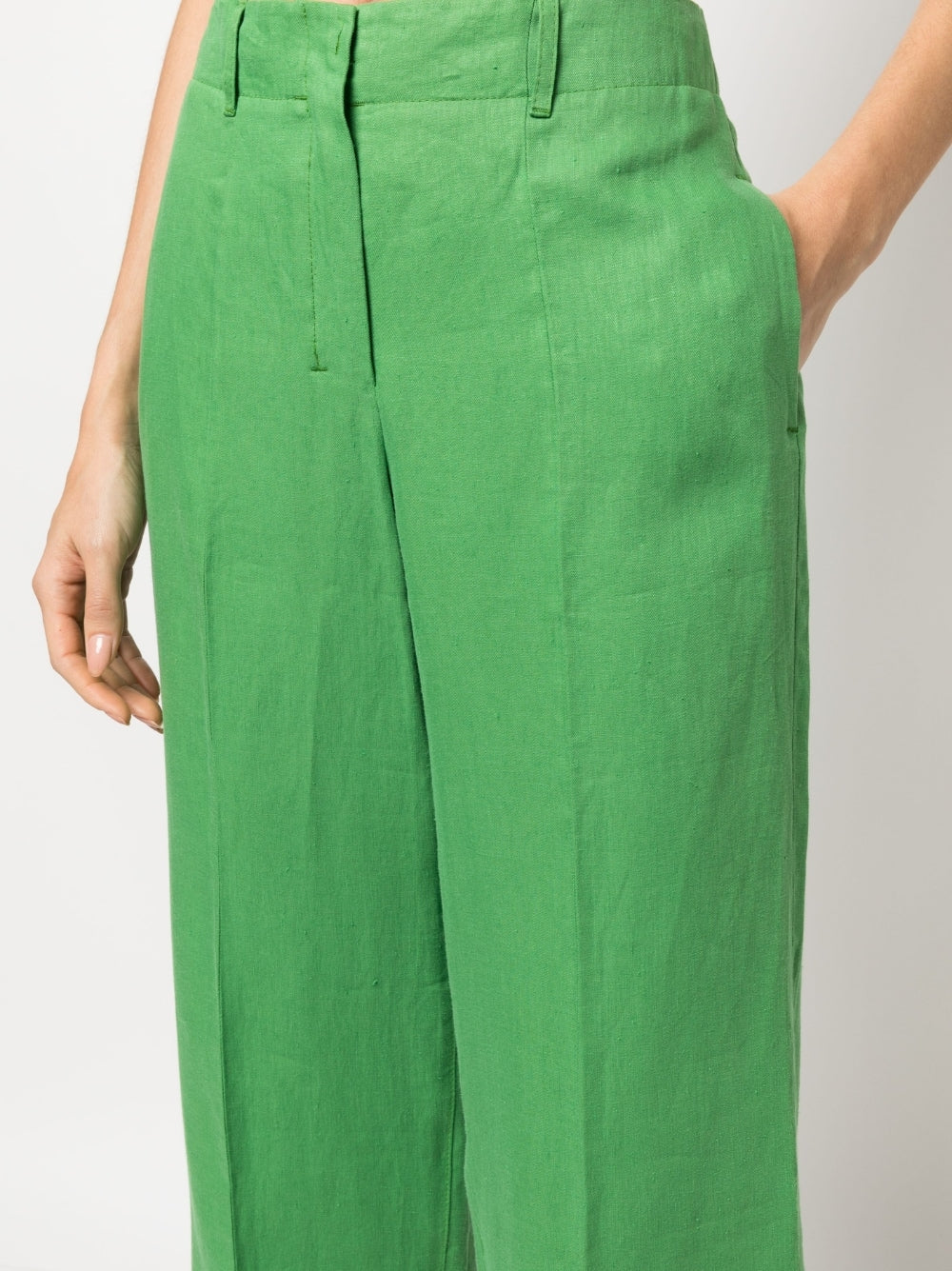 Linen cropped trousers