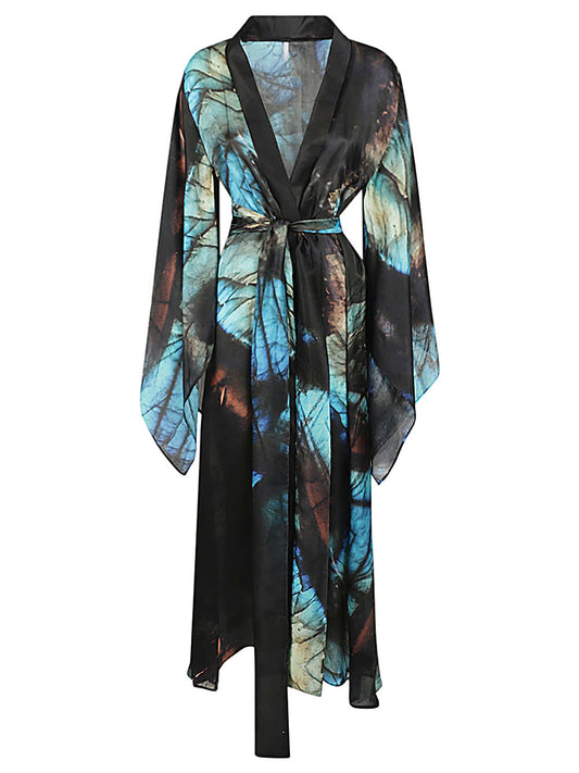 Silk long kimono